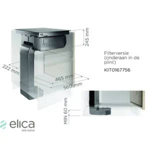 Gartraukio priedas ELICA Recycling kit plinth-out for Nikolatesla FIT / FIT 3Z / FIT XL / PRIME S / ALPHA / VELVET (filtrai komplektacijoje)